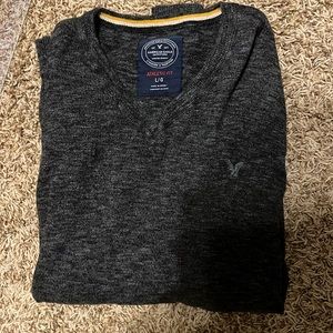 Men’s charcoal, sweater, V-neck